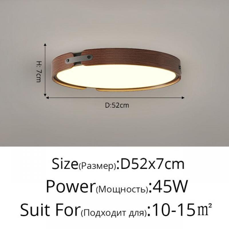 Nordic Led Ceiling Lights Log Walnut Home Decor Hanging Lamp For Living Room Dining Table Bedroom Study Fixture Indoor Lighting
