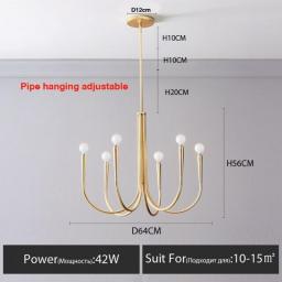 Nordic LED Ceiling Gloss Chandelier Living Room Bedroom Indoor Lighting Chandelier Kitchen Home Decoration Chandelier