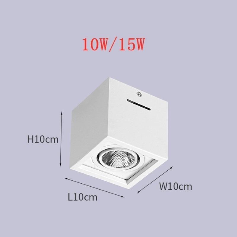 Square surface mounted adjustable LED COB dimmable downlight AC85-265V 10W 15W 20W 30W LED ceiling light