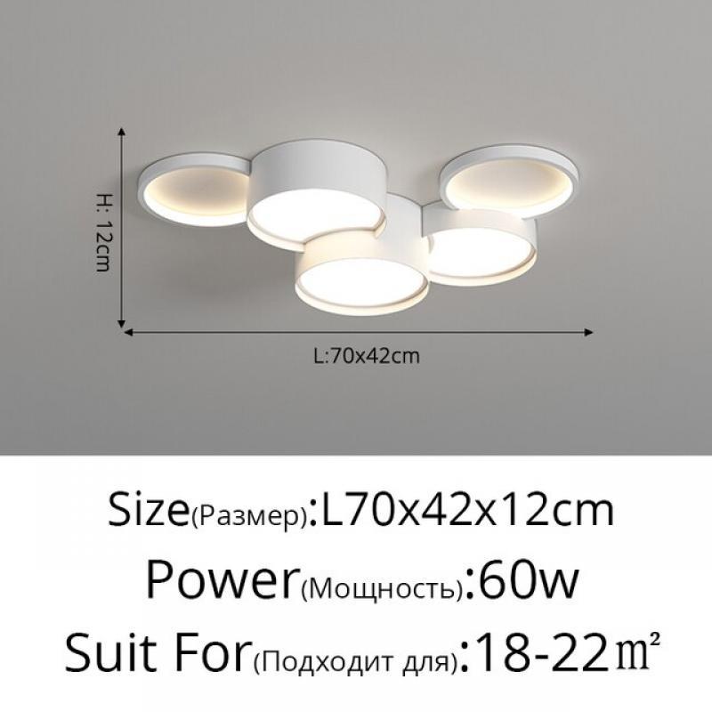 Creative Led Ceiling Lights for Living Room Bedroom Study Minimalist Circles White Lamp Home Decor Fixture Indoor Lighting