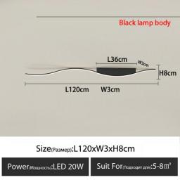 Nordic Rectangular Black Pendant Lamp Bar Bedroom Lamp Living Room Lighting Home Decoration Led Ceiling Lamp Creative Room Lamps