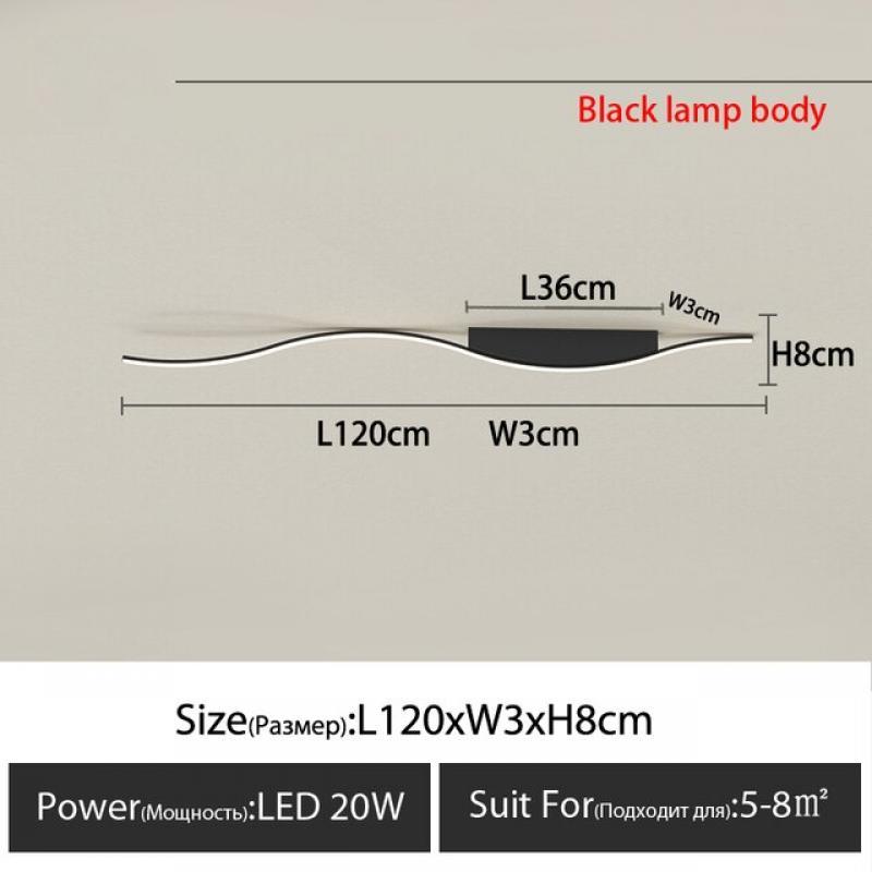 Nordic Rectangular Black pendant lamp bar bedroom lamp living room lighting home decoration led ceiling lamp creative room lamps