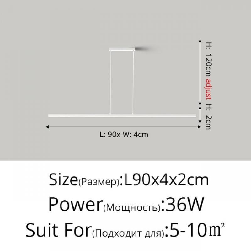 Minimalist One-word Restaurant Pendant Lights Designer Style Modern Dining Room Led Chandelier Office Long Bar Table Lamps