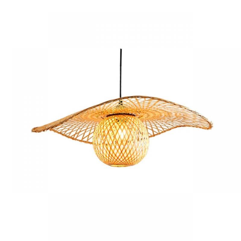1Pcs Hand Woven Bamboo Pendant Lights Southeast Asia Dia 35cm Rattan Wicker Chandelier Dining Rroom Bamboo Art Lamp