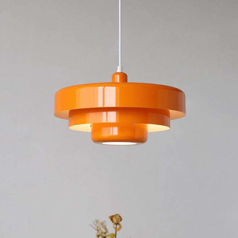 Medieval Retro Orange Pendant Lamp Dining Room Restaurant Home Decor LED Ceiling Chandelier Lighting for Cafe Bar Hanging Lights