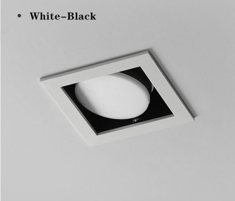 Square LED Recessed Ceiling Spot Light Downlight Angle Adjustment GX5.3 Replaceable Bulb for Living Room Bedroom
