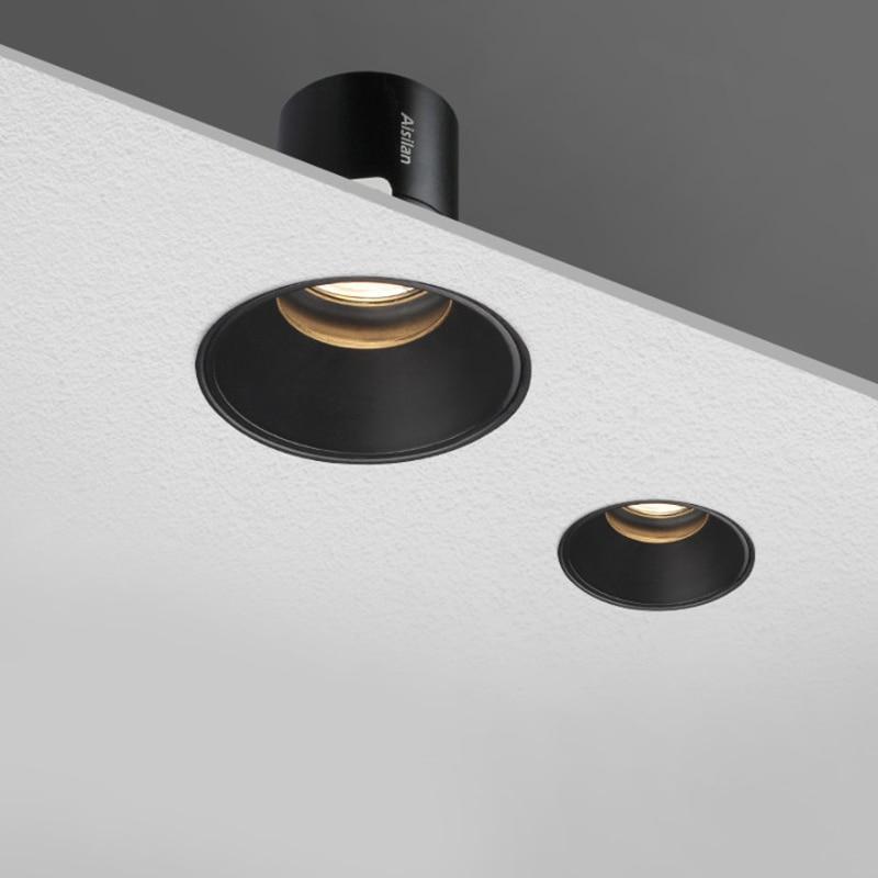 Aisilan LED Recessed Downlight Frameless 7W CRI97 Cutout Hole 8CM Anti-glare Spot Light for Living room Corridor Bedroom