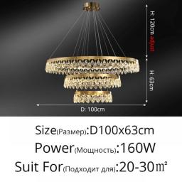 Modern Minimalist Light Luxury Crystal Gold Chandelier Living Room Dining Post-modern Stainless Steel High-end Villa Chandeliers