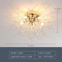 Modern Crystal Dandelion LED Ceiling Chandeliers Postmodern Decor G9 Style For Living Dinning Room Cloakroom Home Bright Lights