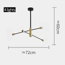 Modern Nordic Sputnik Black Chandeliers LED Lamp 4/6/8Light Home Lighting Indoor Fixtures Pendant Ceiling Not Included Bulbs
