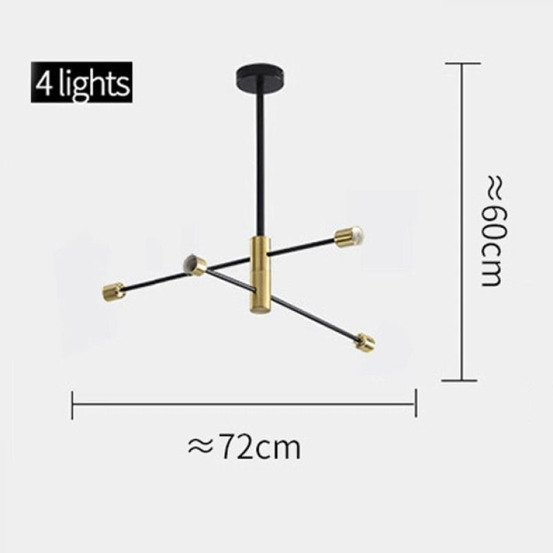 Modern Nordic Sputnik Black Chandeliers LED Lamp 4/6/8Light Home Lighting Indoor Fixtures Pendant Ceiling Not Included Bulbs