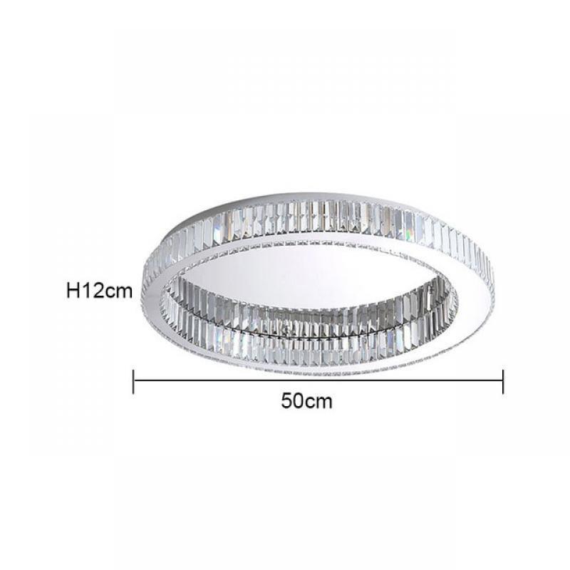 Modern Simple Crystal Circle Lamp Ceiling Chandelier Living Room Bedroom Study Decorative Led Indoor Lighting