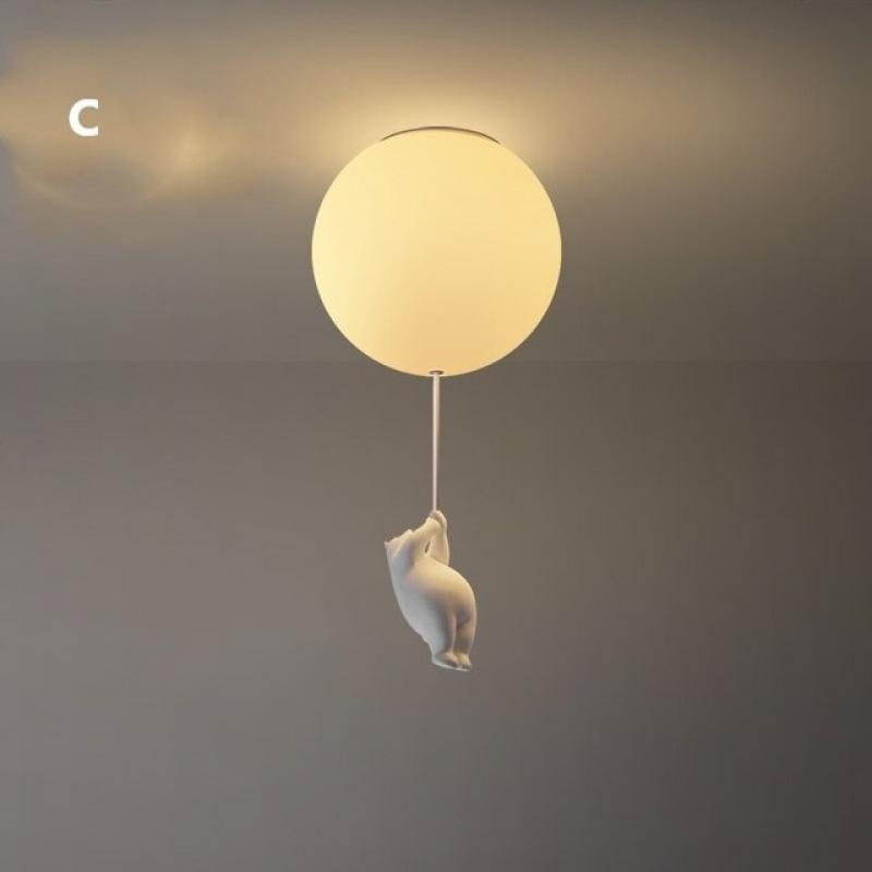Creative Led Chandelier Children's Room Balloon Bear Chandelier Modern Minimalist Bedroom Study Room Indoor Lighting Decor Lamps