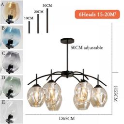 Loft Style Retro Chandelier Bedroom Lamp Home Decoration Indoor Hanging Lamps Design Creative Glass Ball Pendant Lights Fixtures