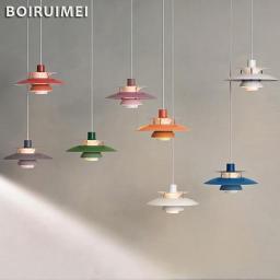 Nordic Led Pendant Light Colorful Umbrella Led Suspend Lamp Dining Room Table Bar Chandeliers Light Indoor Lighting Fixtures