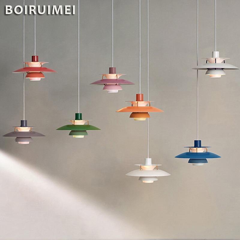 Nordic Led Pendant Light Colorful Umbrella Led Suspend Lamp Dining Room Table Bar Chandeliers Light Indoor Lighting Fixtures
