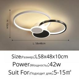 New Modern Chandeliers Lighting For Living Room Circle Gold Black LED Flower Decor Bedroom Lamps Fixture With Remote Control