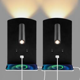 2 LED Indoor Wall Lamp With Switch And USB Interface Bedside Lamp 330° Adjustable Wall Reading Lamp Reading Lamp Bedside Lamp