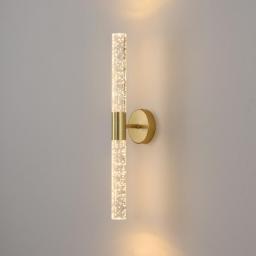 Modern 14W LED Wall Lamp Creative Gold Double Head Bubble Crystal Wall Light Home Hotel Restaurant Aisle Hallway Bedroom Sconces