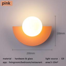 Nordic Wrought IronLED Wall Lamp Bedroom Bedside Wall Light Simple Colorful Glass Ball бра Indoor Livingroom Sconce Home Decors