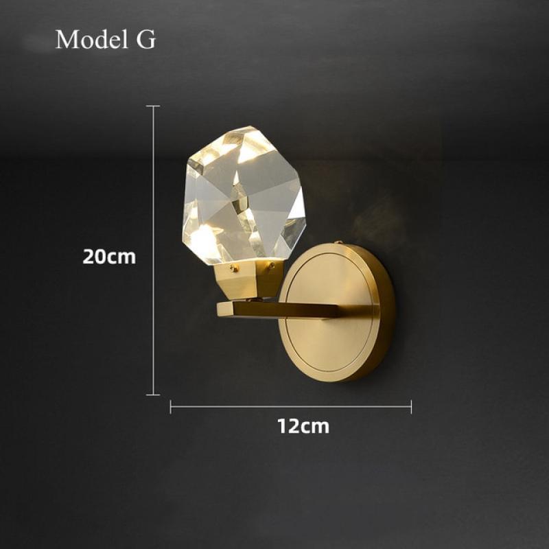 Modern Luxury Crystal LED Wall Light Fixtures Copper  Wall Sconce Lamp Decor Lights Home Bedside aisle entrance Indoor Lighting