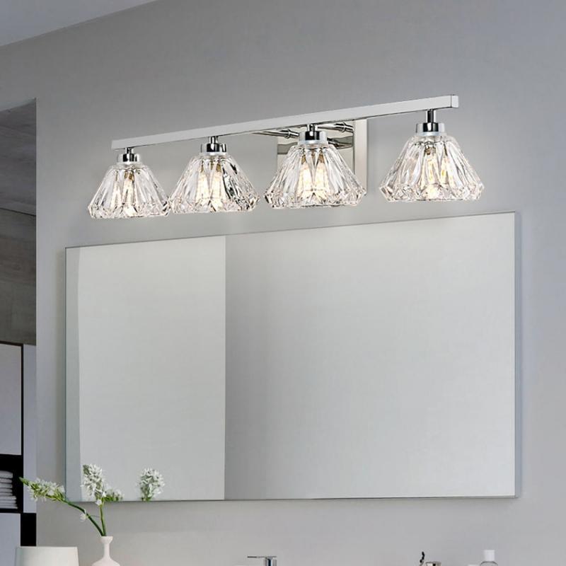 Modern Crystal Bathroom Lamp Mirror Front Lamp Wash Basin Mirror Lamp New G9 Lamp Cap Makeup Table American Style Wall lamp