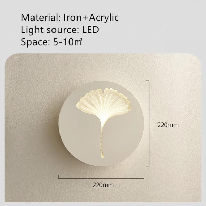 White minimalist master bedroom bedside wall lamp modern minimalist cream style design corridor living room background wall lamp
