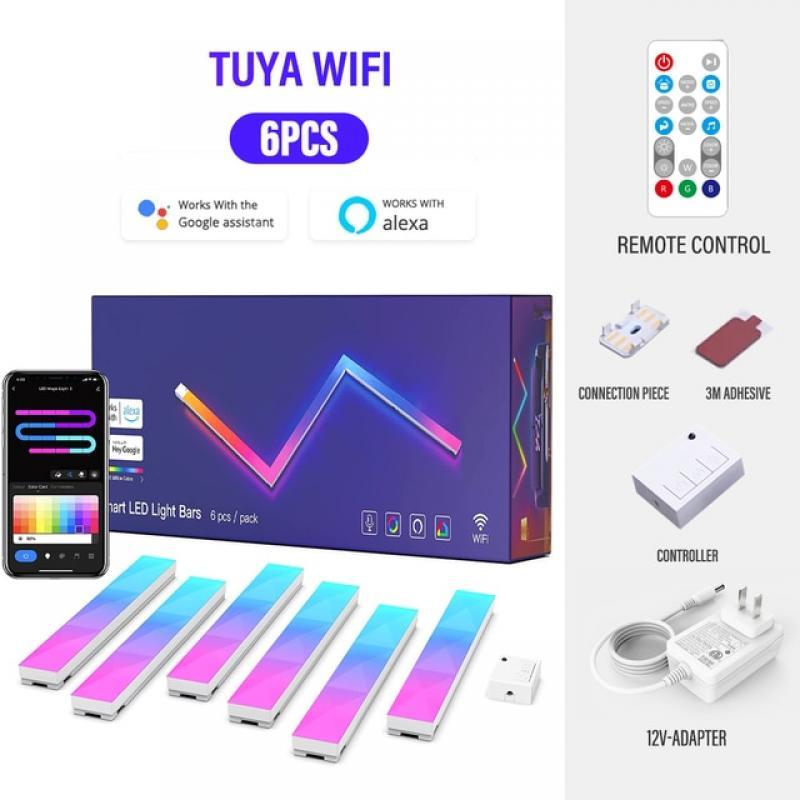RGBIC Smart WIFI APP LED Wall Light Ambient Night Light Music Sync DIY Light Bar for TV Backlights Bedroom Game Room Decoration