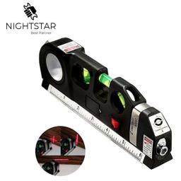 Laser Level Horizon Vertical Measure 8FT Aligner Standard And Metric Rulers Multipurpose Measure Level Laser Black