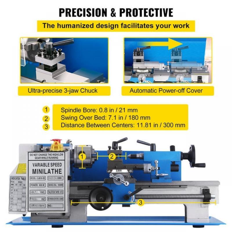 VEVOR Mini Metal Lathe Machine 7