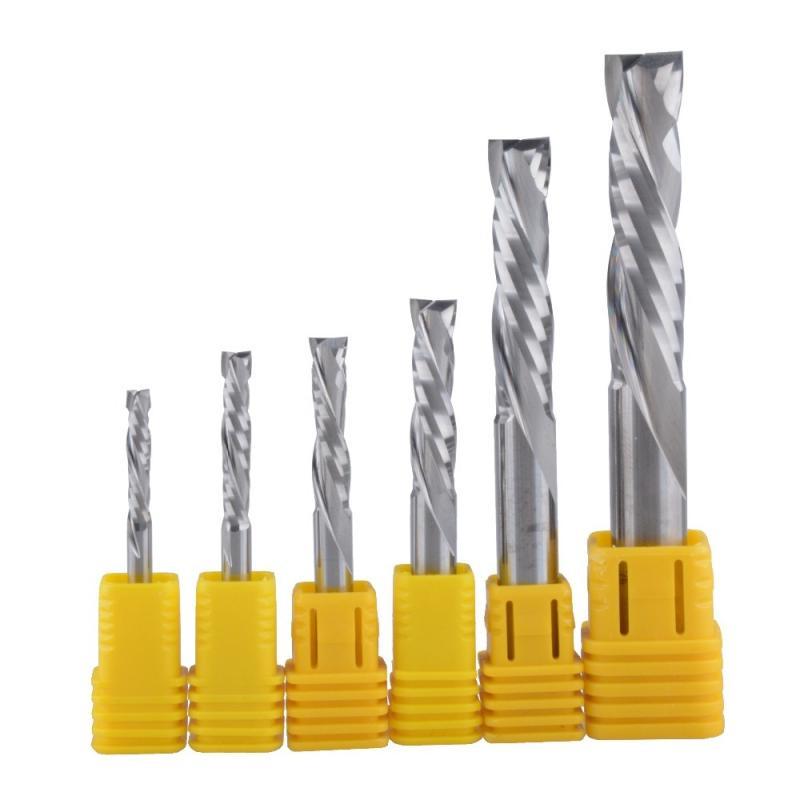 1Pcs UP & DOWN Cut Two Flutes Spiral Carbide Mill Tool Cutters for CNC Router, Compression Wood End Mill Cutter Bits