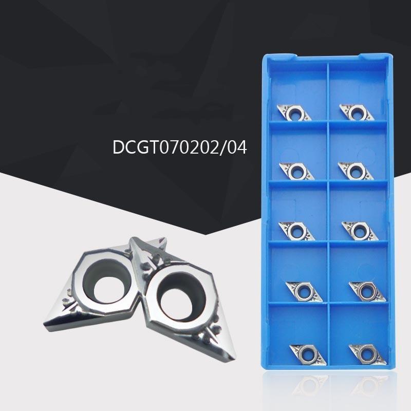 10pcs New Blade Inserts DCGT070202/070204-AK H01 Aluminum Alloy Copper Aluminum Dedicated CNC Boring Blade Bore Knives