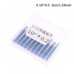 10PCS 3.175mm Bits CNC Engraving Machine For Wood PCB Engraver Tips Milling Cutter DIY Hobby Knife
