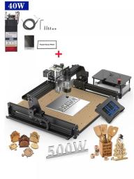 Iklestar 40W Laser Engraver CNC Aluminum Countertop Cutting Milling Engraving Machine With 500W Spindle For Metal Wood Acrylic