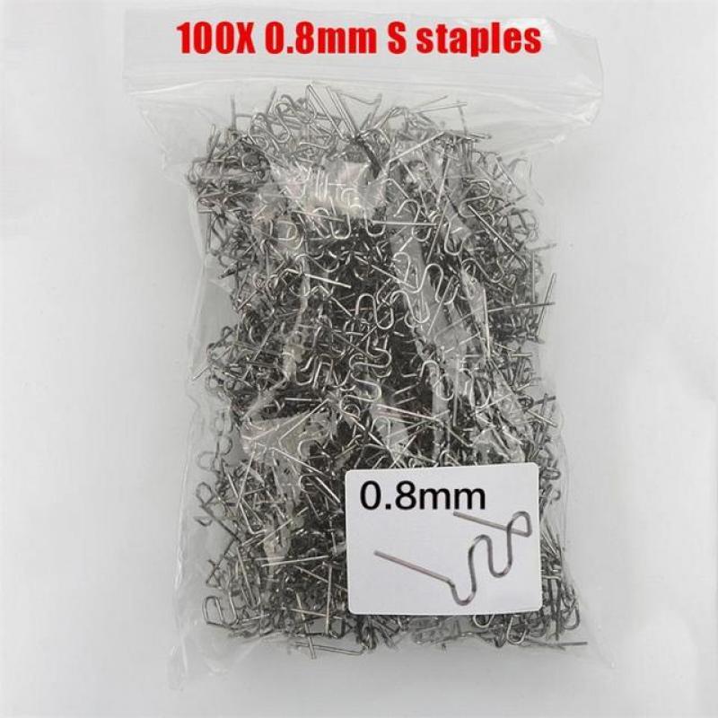 100pcs Hot Stapler Staples For Plastic Welder Repair 0.6/0.8mm Welding Bumper Hot Stapler Welding Soldering Tools Car Repair Kit