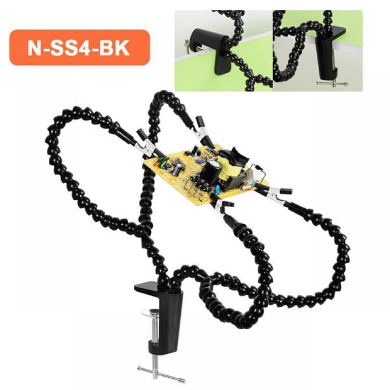 NEWACALOX 4 Pcs Flexible Arm Helping Hands Third Hand Soldering Tool PCB Holder  Welding Stand for PCB Repairing Circuit Board