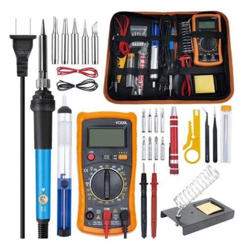 Cautin Soldering Iron Kit  Adjustable Temperature Solder 220V 110V 60W Welding Solder Rework Station Heat Pencil Repair Tools