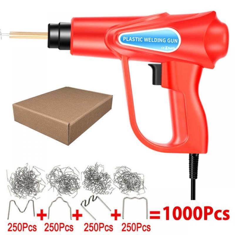 70W Hot Plastic Welding Machine Soldering Iron Heat Gun For Car Bumper Crack Repair Tools Welder Gun with 1000 Pcs Hot Staplers