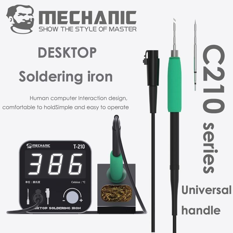 MECHANIC 50W T210 Lead-Free DESKTOP Digital SOLDERING IRON Intelligent C210 Series Solder Station BGA PCB  Welding Repair