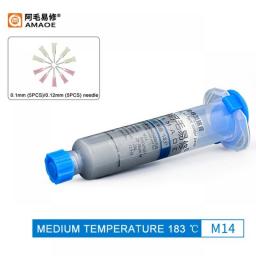 AMAOE M15 M14 Syringe Soldering Flux Tin Paste 138℃ 183℃ Melting Point Solder Paste For Mobile Phone PCB Repair Tool
