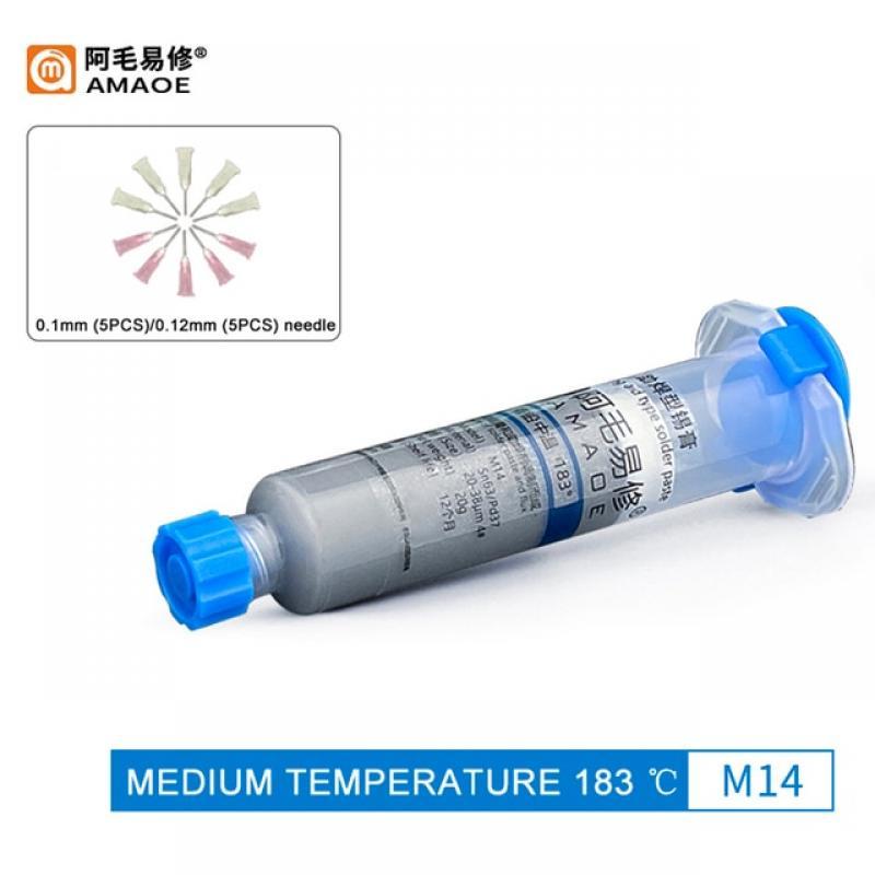AMAOE M15 M14 Syringe Soldering Flux Tin Paste 138℃ 183℃ Melting Point Solder Paste for Mobile Phone PCB Repair Tool