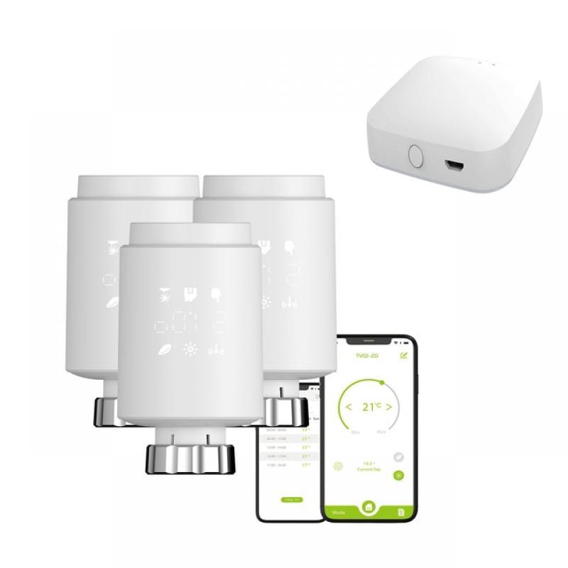 Qiumi Zigbee Thermostat Radiator Valve,Smart Temperature Control System,Temperature Heater work with Alexa,Google Home
