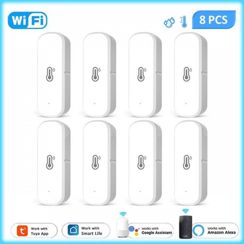 Tuya WiFi Temperature Humidity Sensor Indoor Smart Life Hygrometer Smart Temperature Control System Works With Alexa Google Home
