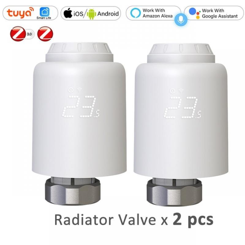 ZigBee 3.0 Smart TRV Tuya Programmable Thermostatic Radiator Thermostat Valve Actuator Programmable Wireless Controller Alexa