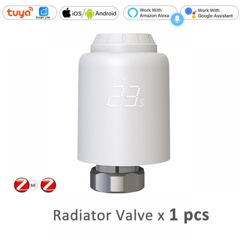 TRV ZigBee 3.0 Tuya Programmable Heating Radiator Actuator Smart Digital Thermostatic Valve with Thermostat Set Battery Control