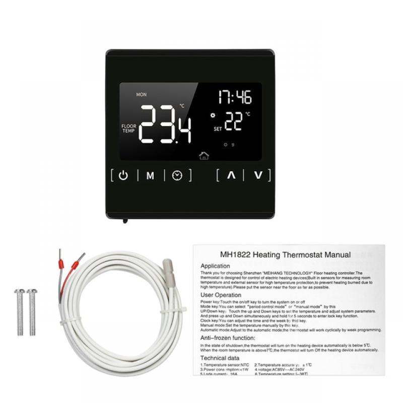 Smart LCD Touchscreen Thermostat Programmable Electric Floor Heating System Thermoregulator Temperature Controller for Home