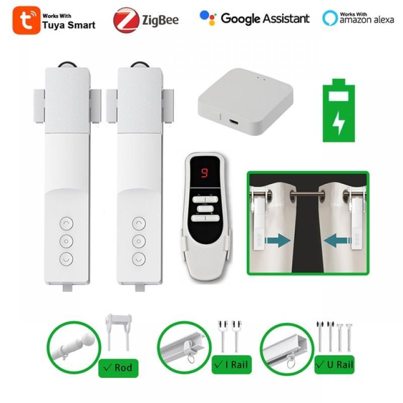 Tuya ZigBee Smart Curtain Opener Robot Intelligent Automatic Motorized Curtains Motor System Voice Control by Alexa Google Home