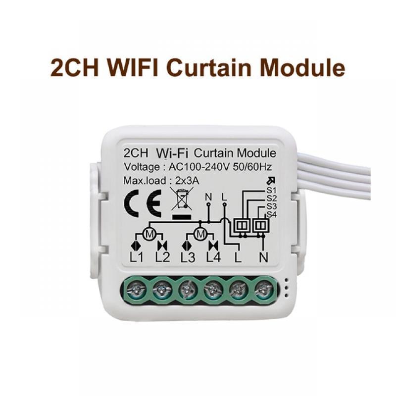 GIRIER Tuya Smart Wifi Curtain Module Blind Switch for Roller Shutter Electric Motor 1/2 Gang Compatible with Alexa Google Home