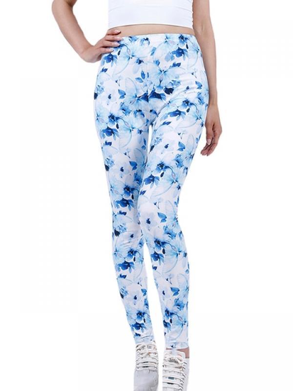 NDUCJSI Womens Fashionable Elastic High Waist Sweat Wicking Gym Sports Training Slim Multicolor Printed Casual Polyester Trouser