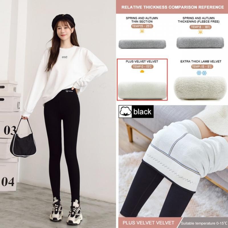 Winter Tight Leggings Women Thermal Velvet Cotton Fleece Pants Lamb Wool Legging Thick Warm 500g High Quality Stretch Pants